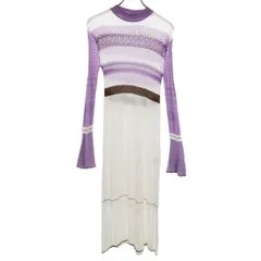 mame kurogouchi マメ クロゴウチ 日本製 シルクブレンド 長袖 ニット ワンピース 1 ホワイト レディース 古着