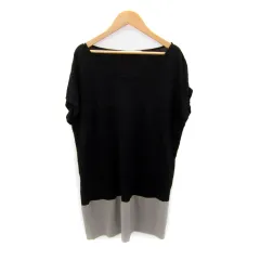 ブラック バイ マウジー BLACK by moussy チュニック 半袖 ラウンドネック 無地 切替 F 黒 ブラック グレー /SY36のサムネイル