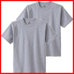 【新品・未使用】綿100% 丸胴仕様 2枚組 タグレス仕様 丸首 半袖 2P Tシャツ H5180-2 ビーフィー メンズ [Hanes]