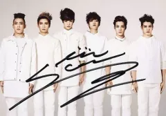 【中古】生写真(男性) ☆CROSS GENE/集合(6人)/SANGMIN直筆サイン入り・横型/CD「Love ＆ Peace/sHi-tai!」イベント特典生写真