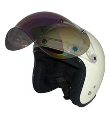 新品！ ZK-300 スモールジェット 内装着脱式 【アイボリーホワイト】+レインボーバブル（劣化防止UVカット＆ハードコート加工済）+フリップアップ SG公認 PSC認可 全排気量対応 盗難防止金属ホルダー ※フリーサイズ(57～60㎝)
