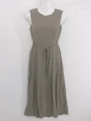 ◇ ◎ cheek チーク バックオープン ノースリーブ 膝下丈 ワンピース サイズ M カーキ系 レディース P  【中古】 【1208300004592】のサムネイル