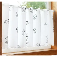 カフェカーテン　スヌーピー　ランダム　120x45cm　日本製のサムネイル