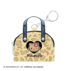 ミニバッグキーホルダー サンリオキャラクターズ ハローキティ ブラック 豹柄 日焼けキティ