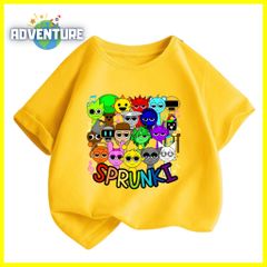 スプランキー sprunki 半袖Tシャツ 薄手トップス 黄色イエロー インクレディブル　ゲーム 90 100 110 120 130 140 150 160 子供服キッズ服