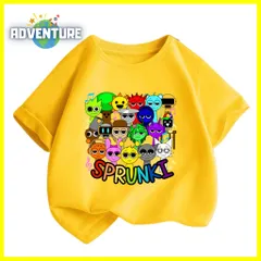 スプランキー sprunki 半袖Tシャツ 薄手トップス 黄色イエロー インクレディブル　ゲーム 90 100 110 120 130 140 150 160 子供服キッズ服 KK