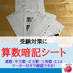 新商品＊計算ミスを防ごう　算数　暗記シート　小学生　中学受験　受験勉強　入塾テスト　定例テスト　全小模試