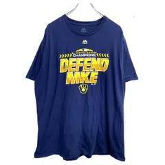 Majestic 半袖 プリント Tシャツ 2XLサイズ マジェスティック ビッグサイズ ネイビー 古着卸 アメリカ仕入 t2409-3659