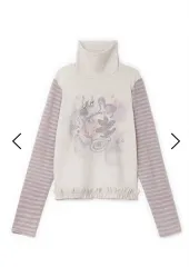 HUG YOUR SKIN(ハグユアースキン) Drawing frill pola top