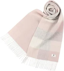 Elensia エレンシア カシミヤブレンド リバーシブル マフラー レディース メンズ UVカット98%以上 チェック 30x186cm 160g(ピンク)