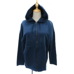 エーグル AIGLE ジャケット パーカー ミドル丈 ジップアップ 無地 オーバーサイズ L 紺 ネイビー /YK6のサムネイル