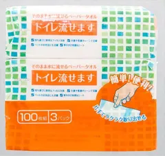 【３セット】トイレ流せます１００組３Ｐ 【 マスコー製紙 】 【 おしりふき 】のサムネイル