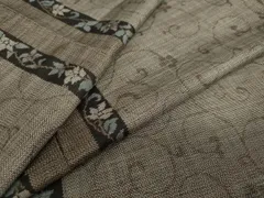 平和屋着物●本場大島紬　9マルキ　花唐草間道　正絹　逸品　DAAV4873ud