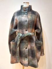 【未使用・新品】【公式正規取扱い】sarah pacini(サラパチーニ) シャギーコート タータン チェック