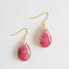 Sale☆ No.16 ハンドメイド ドライフラワー ピアス レジン