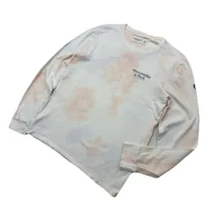 アバクロンビー＆フィッチ Abercrombie & Fitch Tシャツ 長袖 メンズ Sサイズ 【 斑染め 】 ピンク ホワイト アバクロ ●S4533