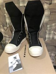 福岡出品　２０２４年　Rick Owens DRKSHDW リックオウエンス　ダークシャドウ　Boot Sneaks ブーツスニーカー　ハイカット　DU01D1806NDKES1　42 FK