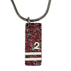 ディオール　Dior　トロッター　シルバー×レッド×ホワイト　ブランド小物　ネックレス　レディース