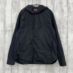 【 Purple&Yellow 】パープルアンドイエロー フード付き コットンナイロンシャツパーカー ブラック Mサイズ