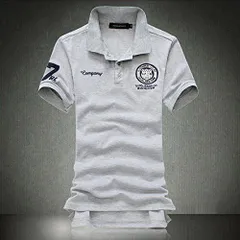 Mサイズ【刺繍 半袖 シャツ グレー】メンズ トップス 刺繍 ポロシャツ ゴルフウェア 半袖 カジュアル おしゃれ 夏服 春服 人気