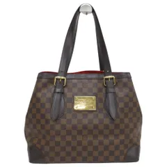 美品 LOUIS VUITTON ルイヴィトン ダミエ ハムステッドMM トートバッグ N51204 ブラウン レディース 古着 中古 USED