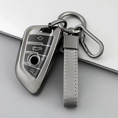 キーケース BMW用 キーカバー キーホルダー グレー TPU 軽量 シリコン スタイリッシュ 汚れ 滑り傷 防止