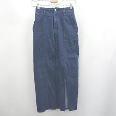 ◇ ⊇ natural couture ナチュラルクチュール デニム生地 ロング タイト スカート サイズF ブルー系 レディース E  【1506130011897】のサムネイル