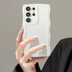 【人気商品】UEEBAI ケース 対応 Samsung Galaxy S24 Ultra 5G 用の ケース ソフトシリコンケース 可愛いおしゃれケース カラフルケース ウェーブ デザイン ケース ワイヤレス充電対応 女性 人気 軽量 薄型スマホケース ファッ