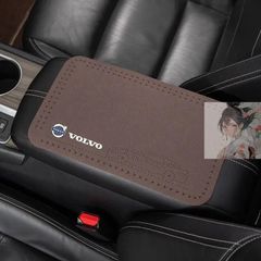 【美品・未使用新品】★ボルボ VOLVO★モカブラウン★車 アームレストマット カー肘掛けカバー 保護 クッションパッド 滑り止め アルカンターラ 車の装飾 aaex qtm