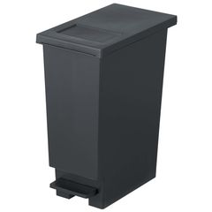 新輝合成 トンボ スウィッシュ ゴミ箱 20リットル 蓋を開けずにごみを捨てられる プッシュタイプ ペダル式 チャコールブラック ふた付き 幅20×奥行35.5×高さ45cm 日本製 0