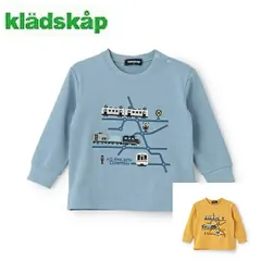 新品 kladskap クレードスコープ 2025年春夏 電車ワッペン刺繍＆マッププリント長袖Tシャツ 100cm110cm120cm130cm