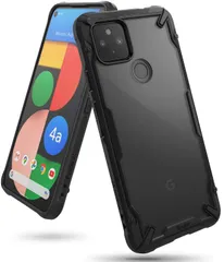 【在庫セール】【Ringke】Google Pixel 4a ケース FUSION-X TPU+PC 黄ばみにくい 耐黄変 落下防止 耐衝撃 滑り止め 米軍MIL規格取得 スマホケース スマホカバー ピクセル 4a (ストラップホールあり) - Black
