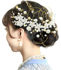 【特価】ヘアアクセサリー 髪飾り かんざし ヘッドドレス 人気 成人式 成人式 水引 金箔 銀箔 パール 浴衣 和服 七五三 卒業式 入学式 結婚式 結婚式 発表会 着物 振袖 [JZOON] 袴 結納 27点セット
