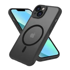 iPhone 13mini ケース 半透明 MagSafe対応 iphone13ミニ カバー マグネット搭載 アイフォン 13ミニ 用 カバー 耐衝撃 マット感 スマホケース iphone 13mini 黄ばみなし ストラップホール付き マグセーフ対応 ワ 0