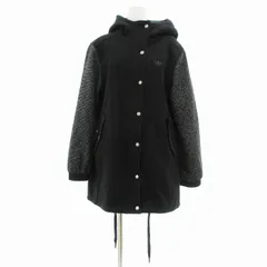 アディダスオリジナルス adidas originals 中綿コート ジャケット 袖切替 フード ロゴ F 黒 ブラック /JS