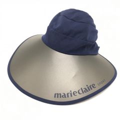 Marie Claire Sport wide-brimmed sun visor, navy, with back ribbon, women's golf wear.