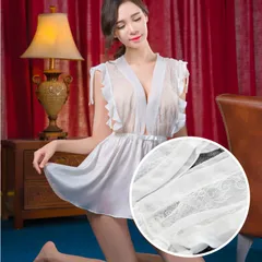 ゆるふわ フリル セクシー ベビードール ランジェリー キャミソール ショーツ セット 贅沢 刺繍 レース オーガンジー ゆったりS～XL 透け感 高見え 大人 可愛い レディース