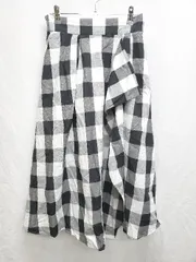 ◇ ⊂ GLOBAL WORK グローバルワーク ギンガムチェック 膝下丈 ラップ巻き スカート サイズM ブラック マルチ レディース P  【1409090042225】