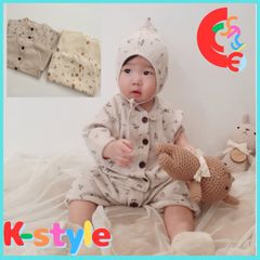 【新品訳あり】ベビー服 ロンパース カバーオール 帽子 80 長袖 新生児 男の子 女の子 幼児 赤ちゃん 子供服 出産祝い 内祝い シンプル