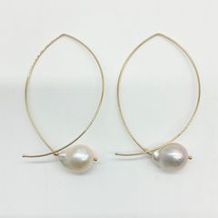MIZUKI ミズキ バロックパール フープピアス 両耳用 K14 ゴールド 【中古】Aランク　5_297
