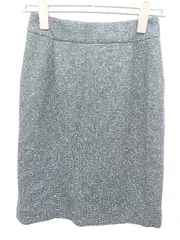 ◇ ⊂ PLST プラステ スラブツイード 膝丈 タイト スカート サイズ　S ブラック レディース E  【1410230009411】