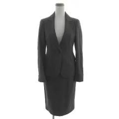 ユナイテッドアローズ UNITED ARROWS スーツ スカートスーツ ジャケット テーラードカラー シングル 1B スカート タイト ミモレ丈 日本製 起毛 ウール グレー 34