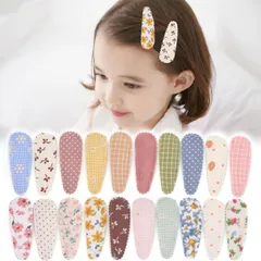 【人気商品】女の子 子供 キッズ ヘアアクセサリー パッチン留め パッチンピン スリーピン 赤ちゃん ナチュラル ヘアクリップ かわいい ハンドメイド ヘアピン 刺繍 ベビー 花柄 (カラフル BIANHUAN D)