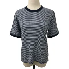 ヘルスニット healthknit BEAMS BOY カットソー Tシャツ ラウンドネック プルオーバー ボーダー 半袖 S（34-36） 紺 白 ネイビー ホワイト