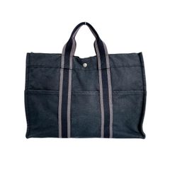 エルメス エールライン トートMM キャンバス トートバッグ HERMES ブラックのサムネイル