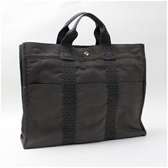 エルメス エールライン MM キャンバス トートバッグ グレー 中古