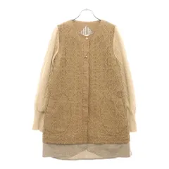 White Mountaineering (ホワイトマウンテニアリング) 11AW サイド裾スリット ノーカラー ウールニット ジャケット ブラウン PL1173211のサムネイル