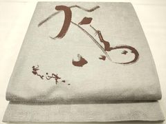 平和屋着物◎太鼓柄袋帯　文字文　正絹　逸品　DAAS9577zy