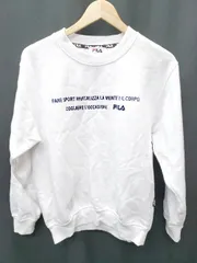 ◇ FILA フィラ 裏起毛 長袖 トレーナー サイズM ホワイト系 レディース P  【1407100013463】