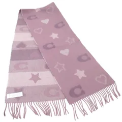 【新品 未使用】コーチ マフラー  COACH アウトレット スターズ アンド ハート プリント マフラー CU810 NII